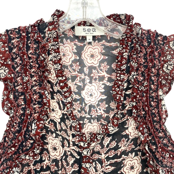 Sea New York Danae Print Flutter Sleeve Top - Picture 5 of 10